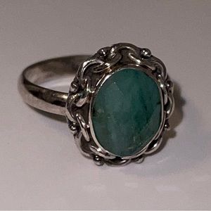 925 Sterling Silver Green Aventurine Ring
